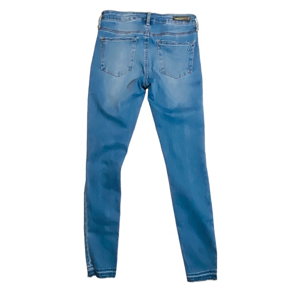 Articles Of Society Sarah Skinny Raw Hem Jeans Womens 25 Blue Distressed Stretch - Picture 4 of 11